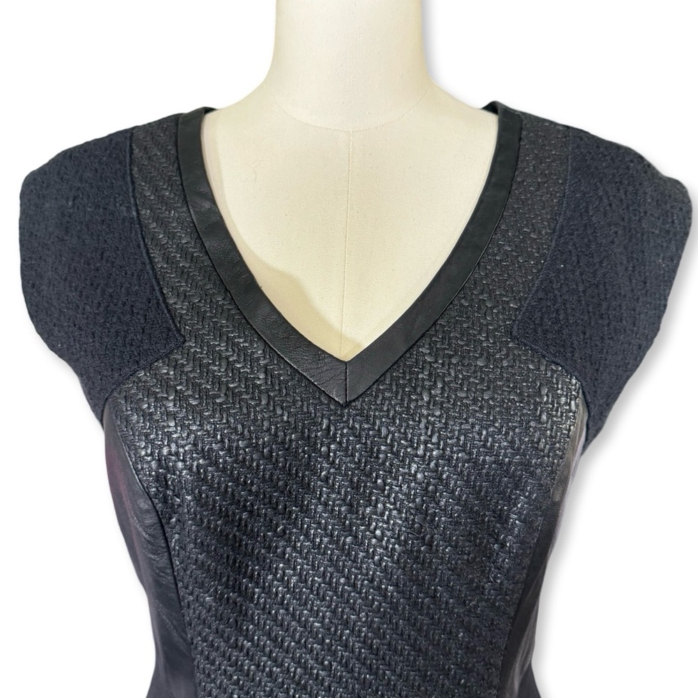 Rebecca Taylor Tweed and Leather Mini Dress - Picture 4 of 5